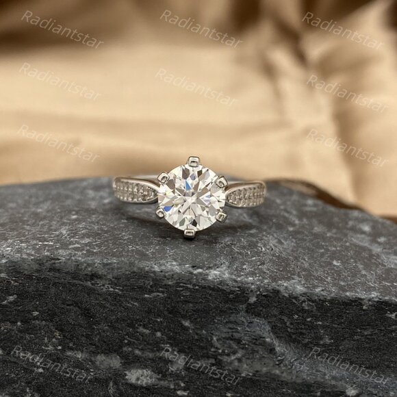 NEW Certified 2ct. t.w. Moissanite Pave Band Ring - Picture 8 of 8